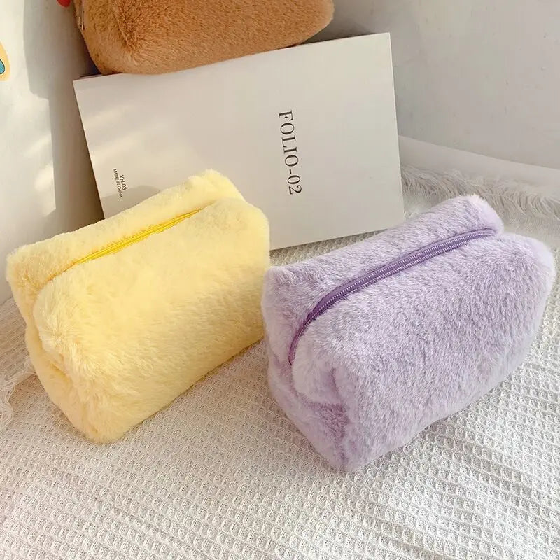 Cute Plush Pencil Pouch Pen Bag for Girls Gift Large Capacity Pencil Case Pen Box Stationery Supplies Cosmetic Pouch Storage Bag