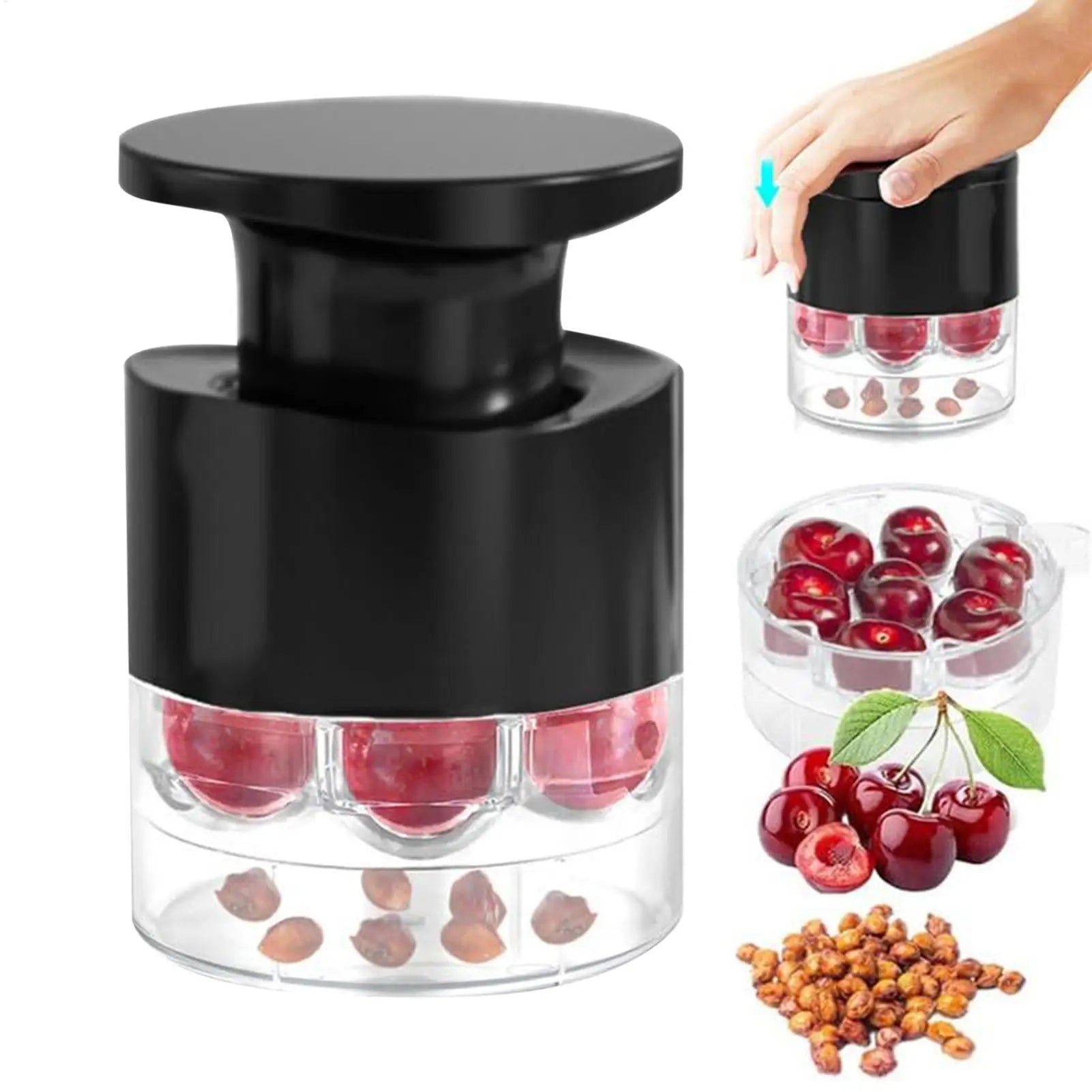 Cherry Pitter Multiple 7 Holes Push Type Cherry Pit Remover Kitchen Utensils Multifunctional Corer Aid Coreer Kitchen Gadget