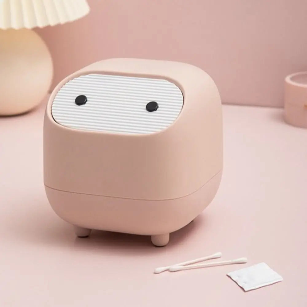 Mini Desktop Trash Bin Double-Layer Press Type Small Trash Can Square Contrasting Color Garbage Container Storage Tool